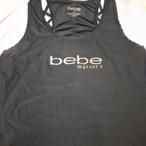 bebe Sport Black Tank Top with Logo